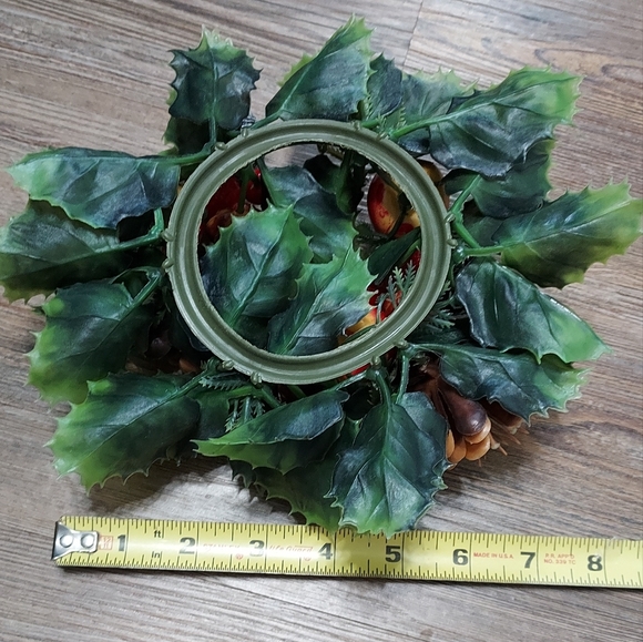 MCM Christmas Plastic Candle Ring Nuts & Fruit Wreath Greenery Lot of 2 - Picture 6 of 6